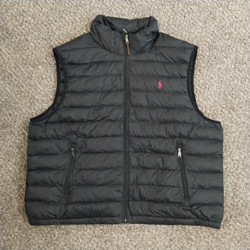 RALPH LAUREN BLACK VEST RIPPED - Picture 2 of 10